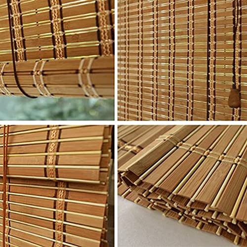 Persiana Bambu Exterior- Persiana Enrollable - de Madera,Estor Filtrado de Luz,Cortina Decorativa Anti-UV a Prueba de Polvo para Interior/Exterior (70x80cm/28x32in)