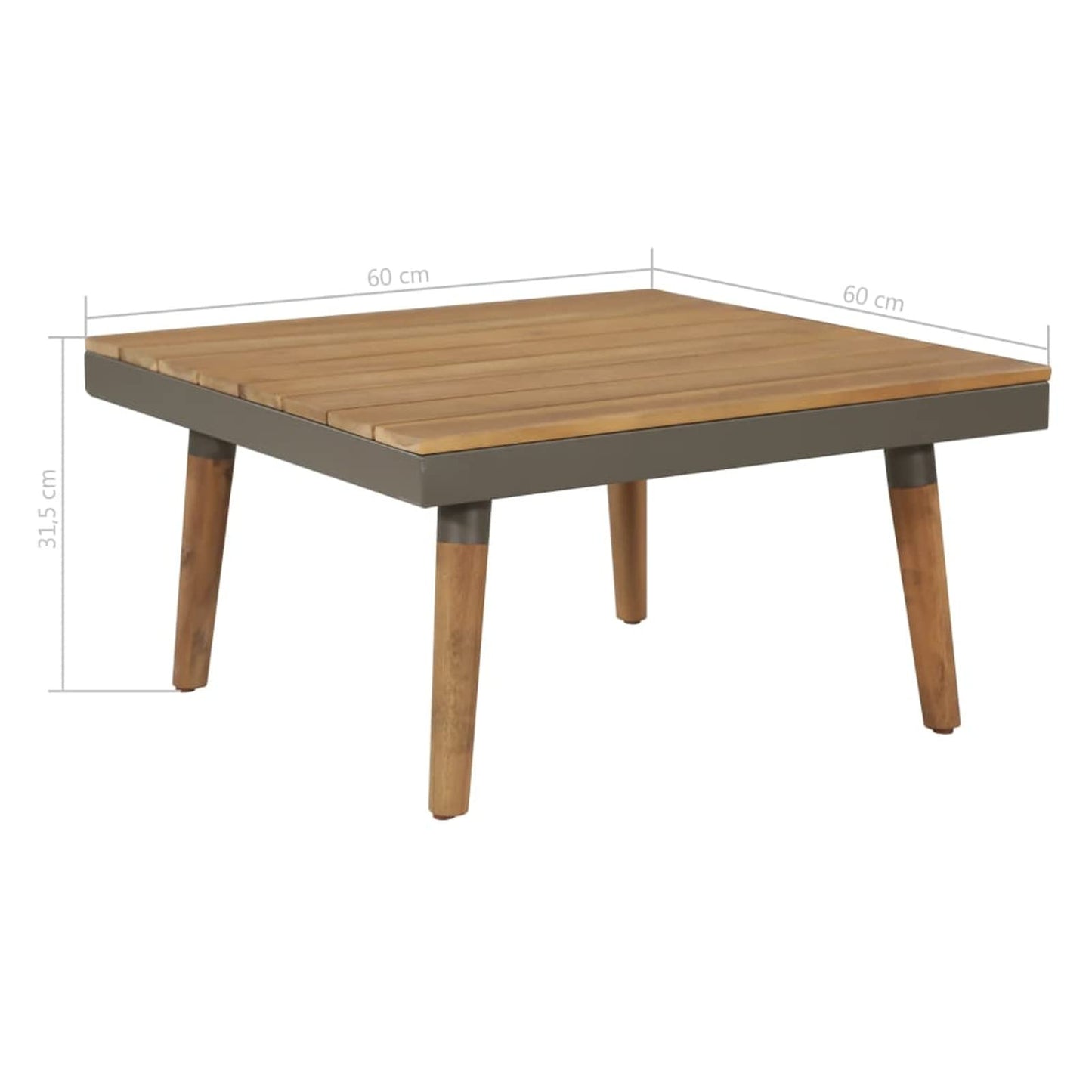 Festnight Conjuntos de Muebles de Jardín Exterior 4 Piezas, Sofá Exterior,Conjunto de Jardín de Madera Acacia, Muebles de Terraza,Sofa Jardin Exterior con Cojines para Jardín Terraza (Marrón y Gris)