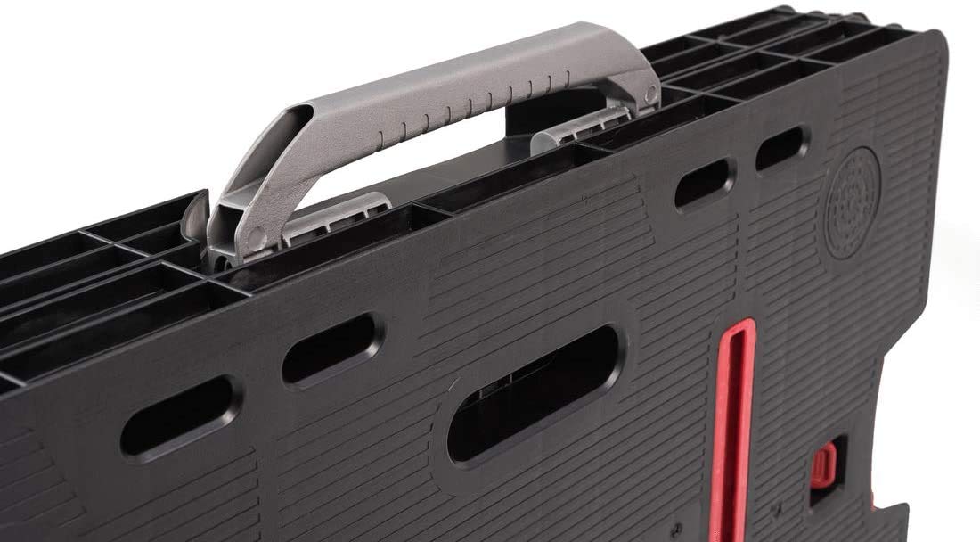 Keter- Mesa de herramientas plegable; 85 x 55,5 x 11,2 cm (cerrado) - 91 x 55,5 x 75,5 cm (abierto); Resistencia 450 Kg; Color negro