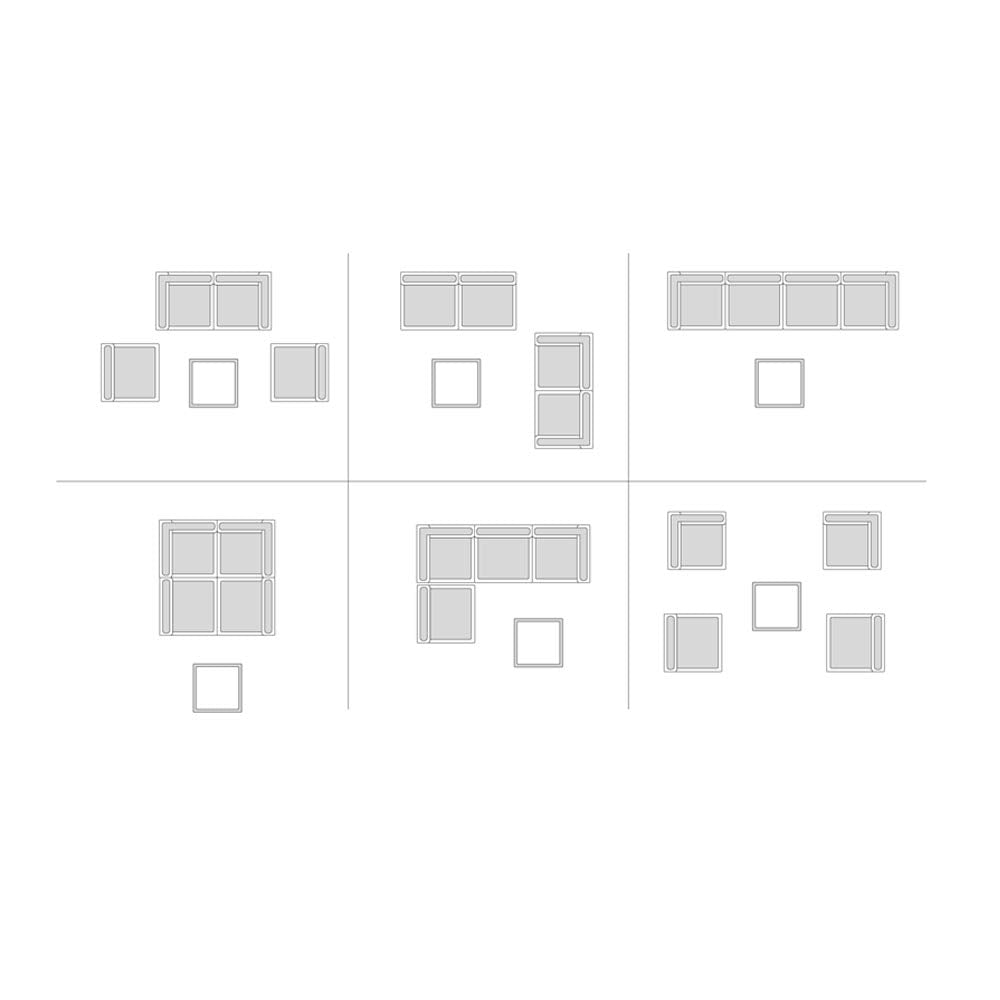 Shaf - Verona | Set Muebles de Salon Exterior Modular - Conjunto Muebles Jardin Exterior 4 Plazas | Fabricado en España con Materiales Reciclados - Color Grafito