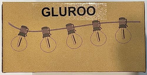 GLUROO 15M Guirnaldas Luminosas de Exterior, Cadena de Luces Exterior con 26 Bombillas E12 de Plástico Inastillable G40, Impermeable IP45 Guirnaldas Luces LED para de Jardines Patios Bares Fiestas