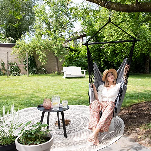 VITA5 Poltrona Sospesa da Giardino per Rilassarsi - Sedia a Dondolo da Appendere Resistente e Sicura - Amaca Appesa da Interno Adatta a Ogni Arredamento - Facile da Montare - Imbottitura Comoda