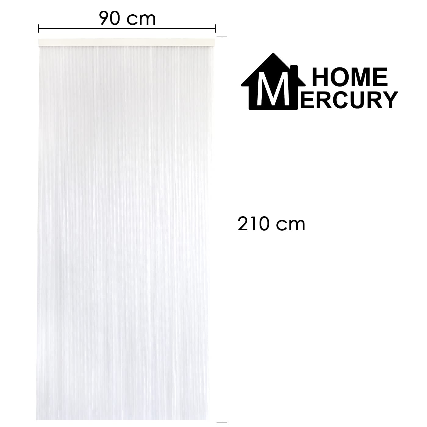 HOME MERCURY – Cortina Plana para Puerta Exterior o Interior, Material PVC – Libre de Insectos (210x90CM, Transparente P5)