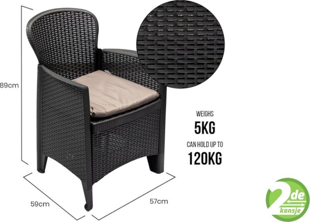 Ipae-Progarden SpA Set. 3 PZAS.Sillon Y Mesa Gris