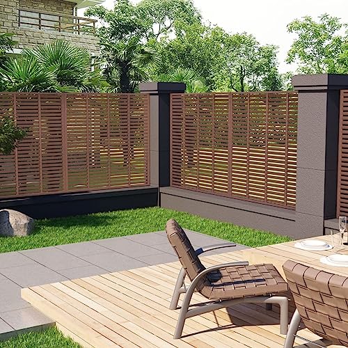 vidaXL Valla de Lamas Listones Panel Cerca sin Poste Repuesto Sombra Patio Jardín Persianas Pantalla Cortavientos Biombo WPC Marrón 180x180 cm