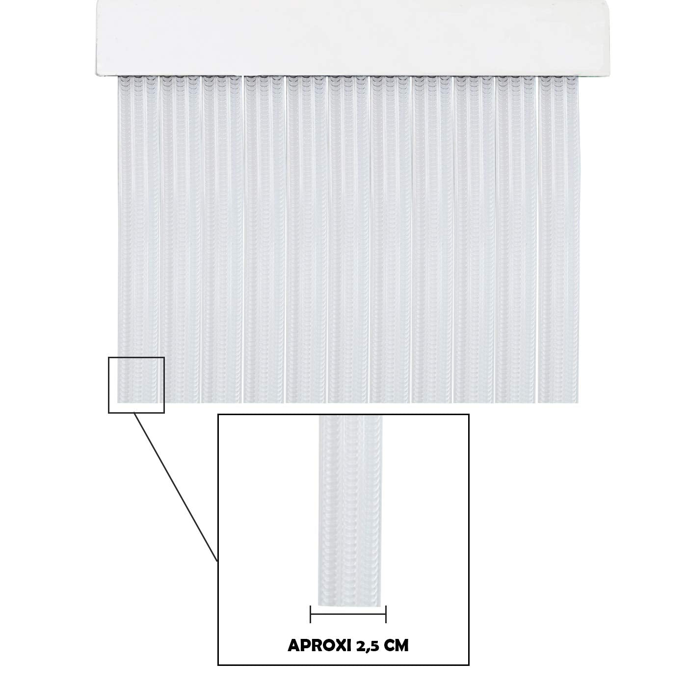 HOME MERCURY – Cortina Plana para Puerta Exterior o Interior, Material PVC – Libre de Insectos (210x90CM, Transparente P5)