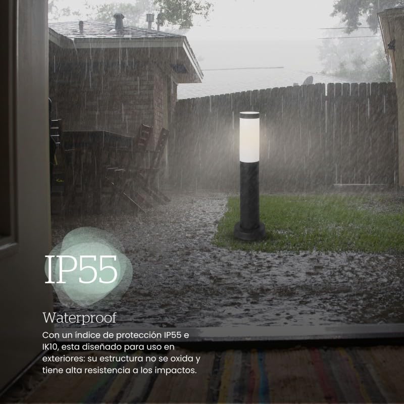 FORLIGHT Koral Baliza Exterior para Jardín Resistente al Agua IP55. Poste de Luz para Sendero y Camino. Lámpara Bolardo de Acero Inoxidable Gris Urbano 23W. Farolillo Moderno Zonas de Paso