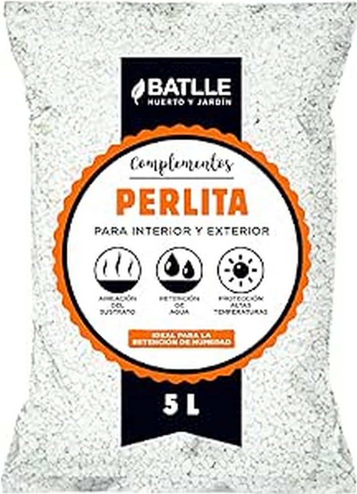 Semillas Batlle - Sustrato Perlita 5 L, Color Blanco y turquesa