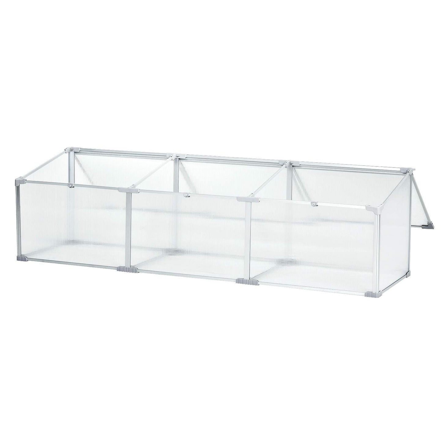 Outsunny Invernadero de Jardín 180x51x51 cm Aluminio Policarbonato Transparente Vivero Casero para Plantas Cultivos Protección UV y Resistente
