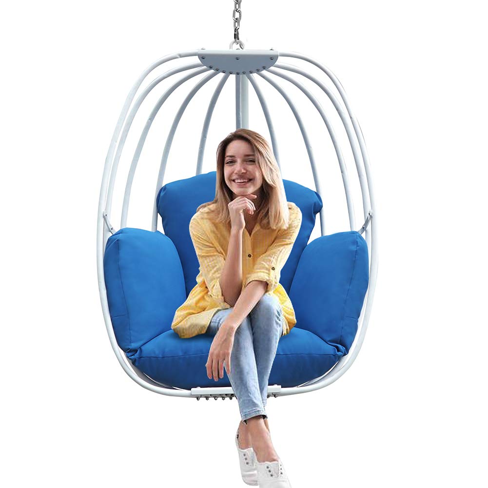 ATR Art To Real - Silla Colgante sin Soporte, Silla Hamaca de Huevo oscilante para Interiores y Exteriores, Silla Grande de un Solo Asiento con cojín Resistente a la Intemperie para Patio, jardín,