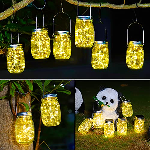 HOYIBO Farolillos Solares para Jardin - 6 Piezes 30 Led Iluminacion Impermeable Ip65 Lámparas Solares Exterior para Decorativas Navidad Habitacion Fiesta Terraza Jardín Bodas Hogar Arboles