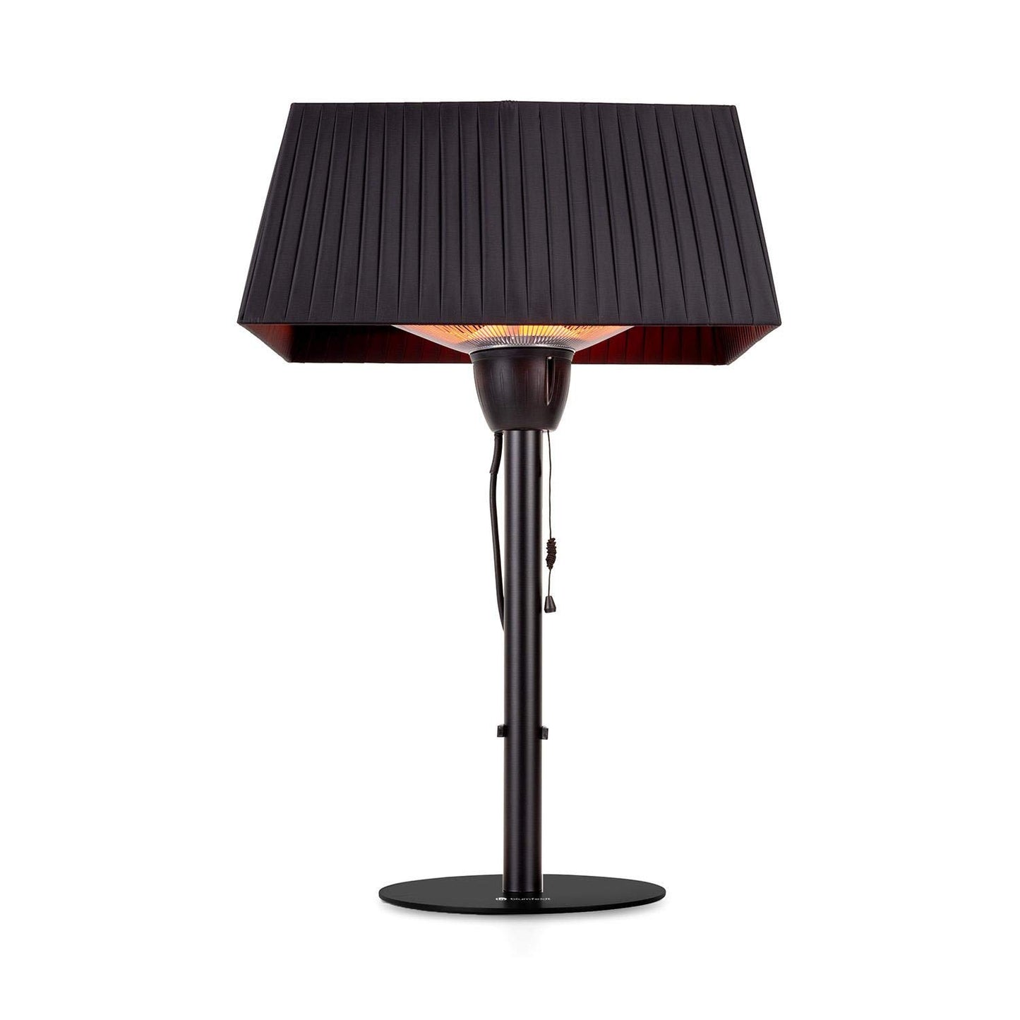 blumfeldt Loras Style - Calefactor eléctrico infrarrojo, Potencia de 1500 W, hasta 30 m², Sistema ComfortHeat, Cuerda de tracción, Pantalla con Cubierta de Tela, Negro