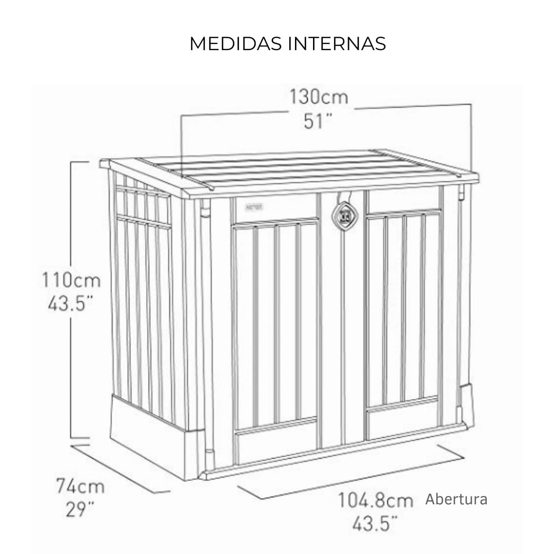 Keter Sio Midi -Cobertizo de jardín Exterior, Capacidad 880L, Color Topo/Beige, 132 x 71,5 x 113,5 cm