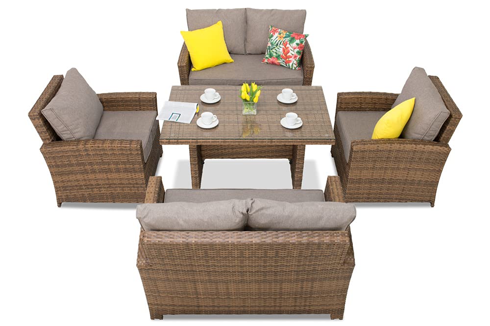 Garden Point Parma Apetito 6 Marrón| Elegante Juego de Muebles para Cada jardín.