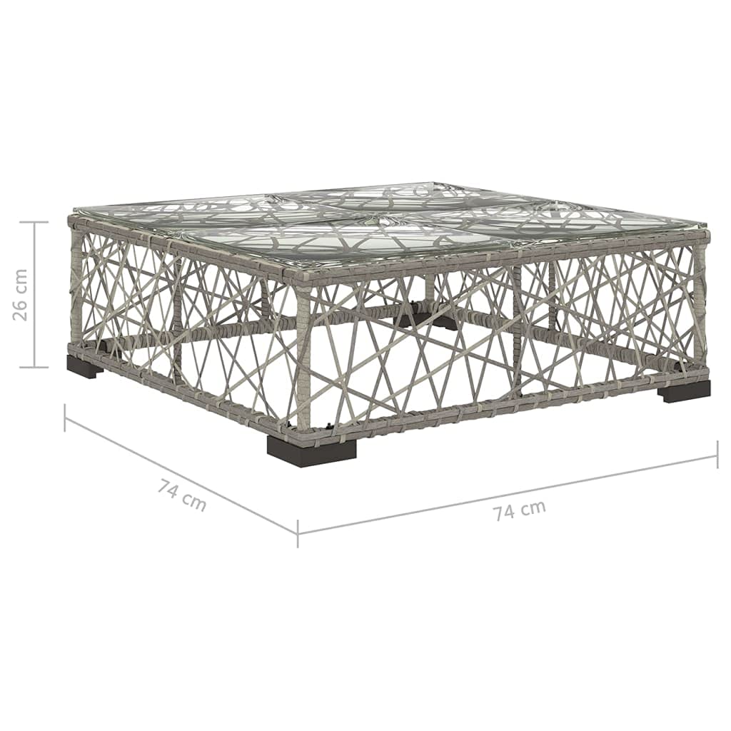 Festnight Conjunto de Muebles de Ratán para Terraza y Balcon, Sofas Jardin Exterior 6 Pzas, Conjunto Jardins, Juego de Salón de Jardín con Mesa y Cojines, Gris