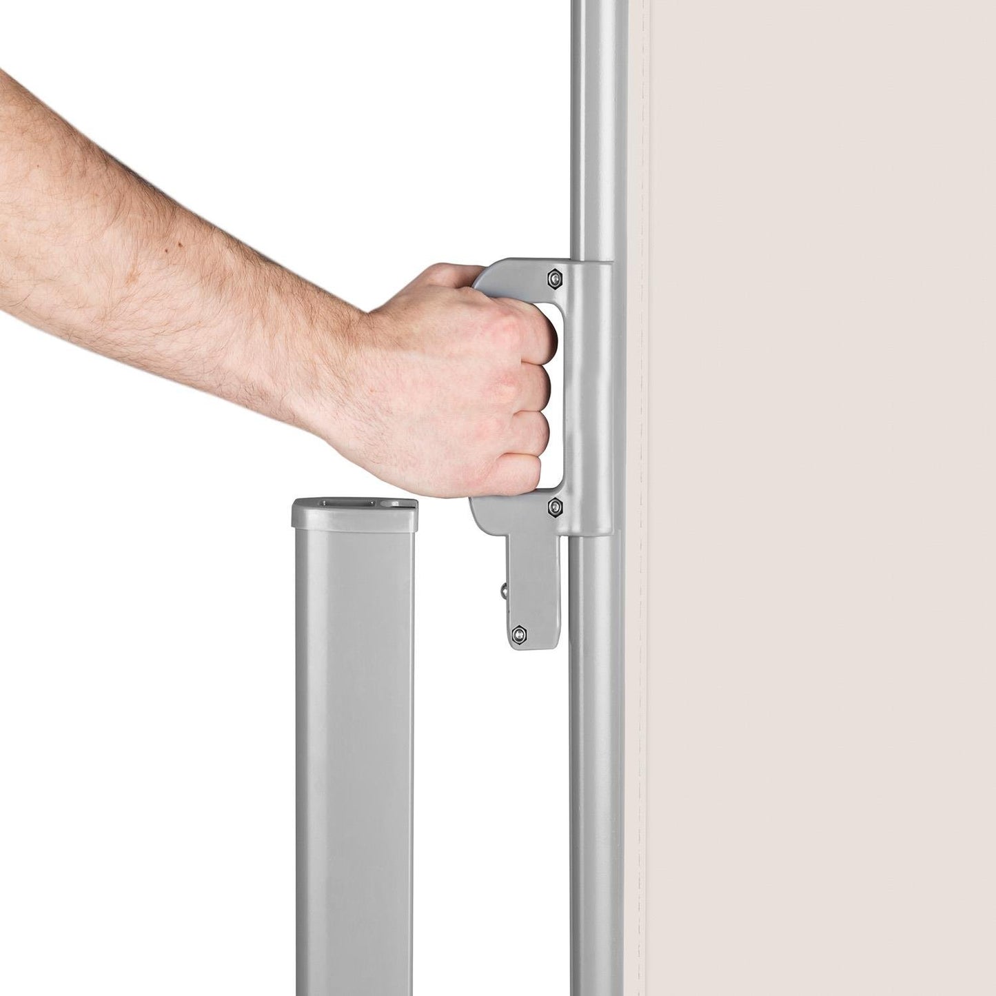 blumfeldt Bari 320 Cortavientos Jardin toldo Lateral terraza Enrollable (Superficie Lona 300x200cm, Mecanismo Muelle desplegable, Incluye Material de Montaje, Sombra Cuadro Aluminio, Tela Beis Crema)