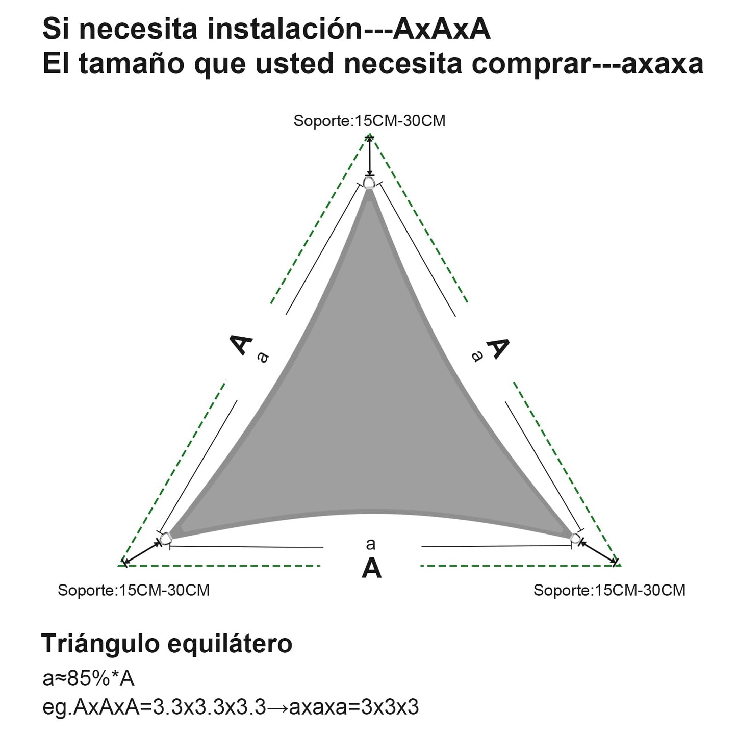 SUNNY GUARD Toldo Vela de Sombra Impermeable 4x4x4m Triangular a Prueba de Viento protección UV para Patio,Jardín, Exteriores, Terraza, Color Arena