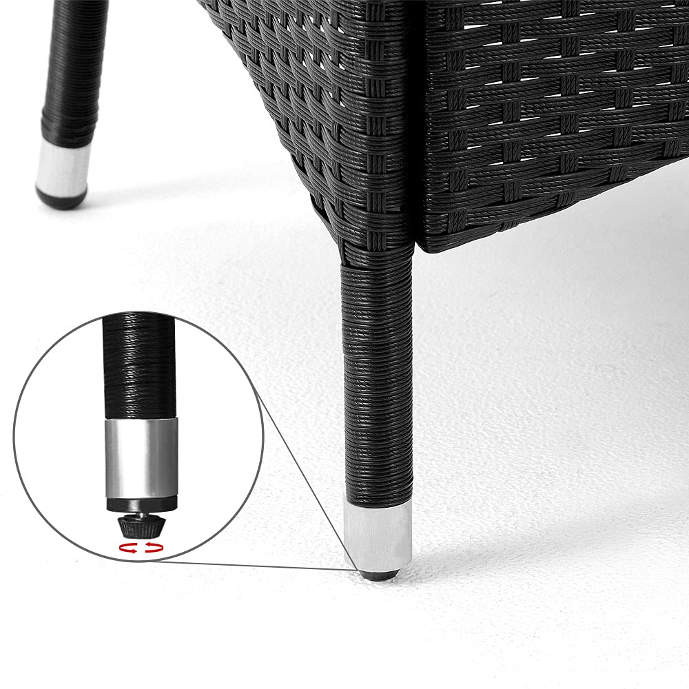 Deuba Conjunto de jardín Verona Set de una Mesa y sillas apilables de poliratán 4+1 Muebles Exterior