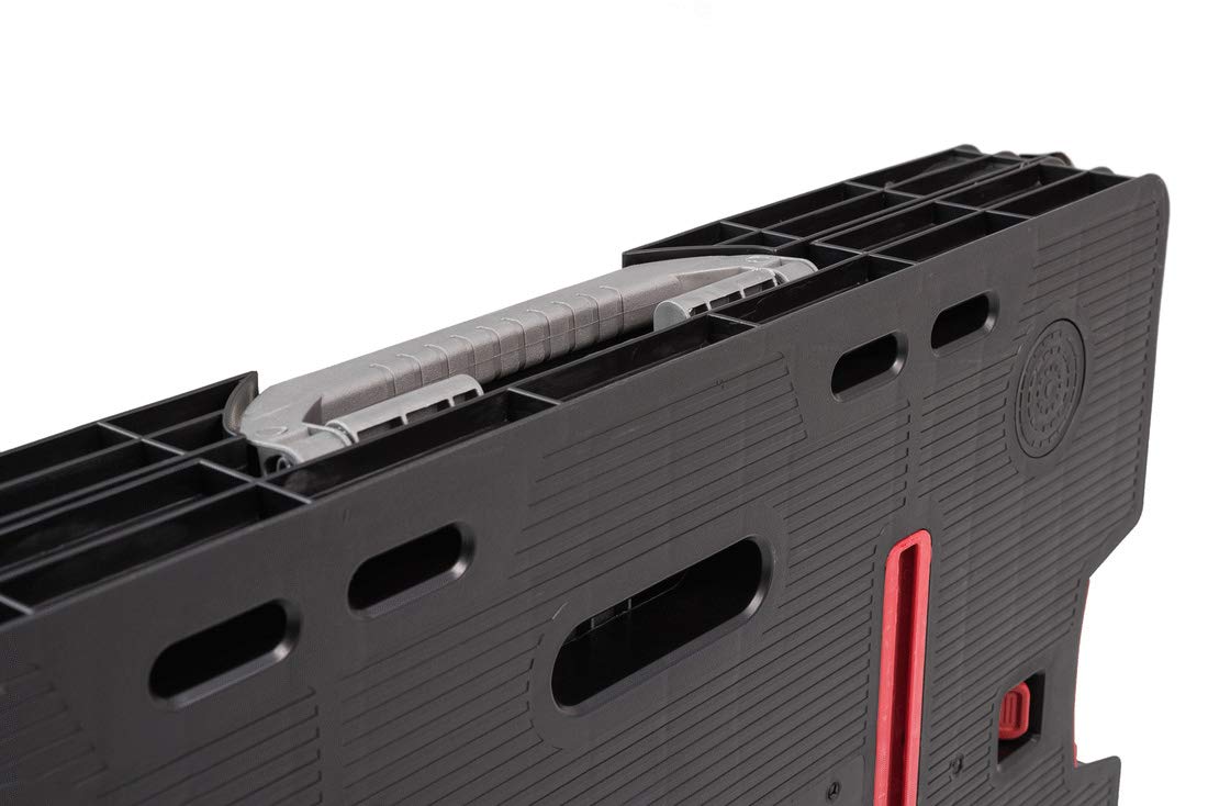Keter- Mesa de herramientas plegable; 85 x 55,5 x 11,2 cm (cerrado) - 91 x 55,5 x 75,5 cm (abierto); Resistencia 450 Kg; Color negro