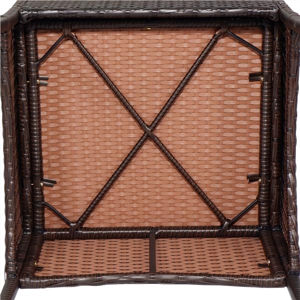 Yaheetech Conjunto de Muebles de Jardín Exterior Juego de Sillas y Mesa Terraza con Cojines Sillas de Ratán PE para Balcon