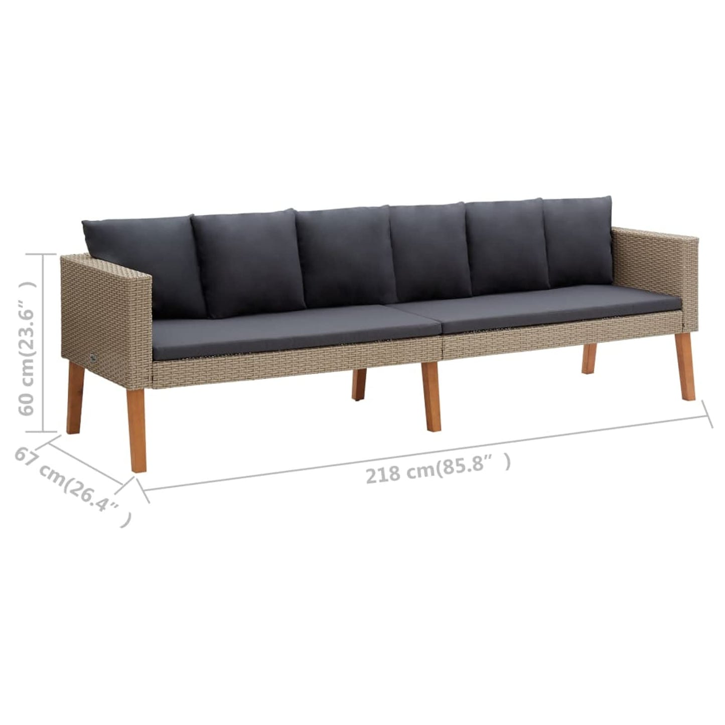 Deufre Conjunto Muebles de Jardín de Ratán 4 Piezas Sofa Jardin Exterior Sofas Exterior Jardin Ratan Conjunto Jardin con Cojines Lavables para Jardín Terraza Patio Beige