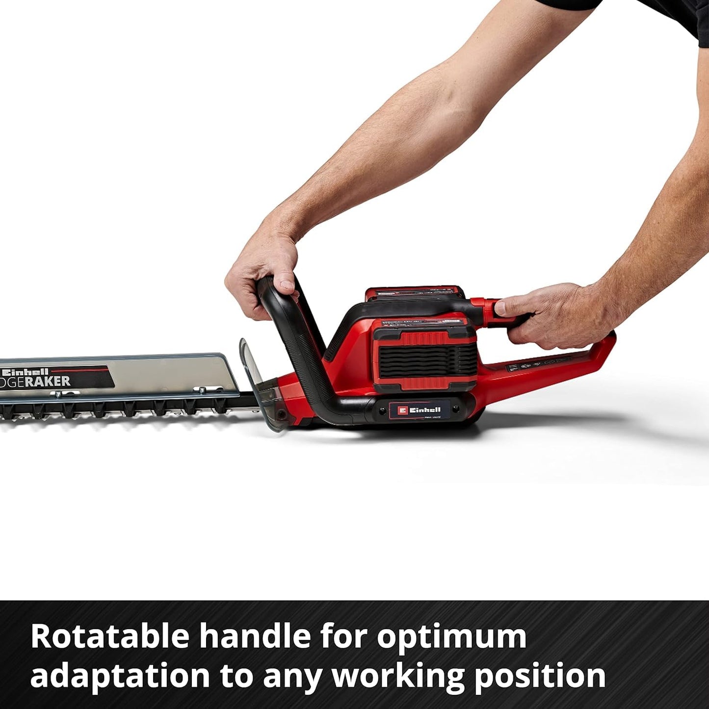 Einhell Cortasetos con batería GE-CH 36/65 Li-Solo Power X-Change (36 V, 65 cm de longitud de corte, 30 mm distancia entre dientes, mango giratorio, colector de recortes, sín batería)