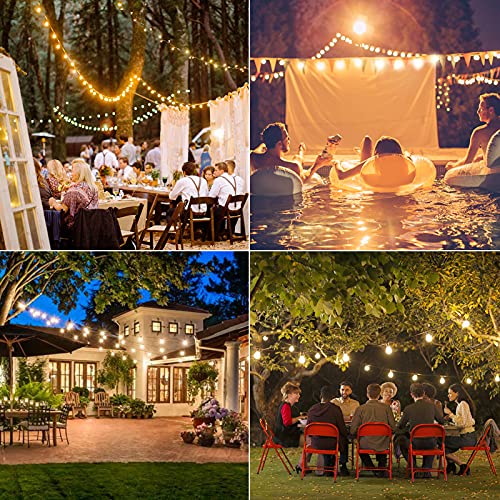 GLUROO 15M Guirnaldas Luminosas de Exterior, Cadena de Luces Exterior con 26 Bombillas E12 de Plástico Inastillable G40, Impermeable IP45 Guirnaldas Luces LED para de Jardines Patios Bares Fiestas