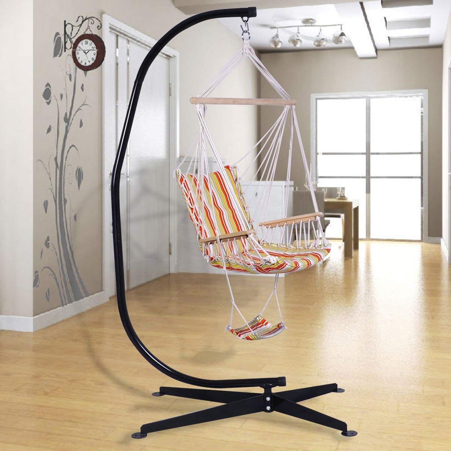 COSTWAY Soporte para Silla Colgante Hamaca Carga hasta 150KG Marco de Silla Columpio para Patio Jardín Playa