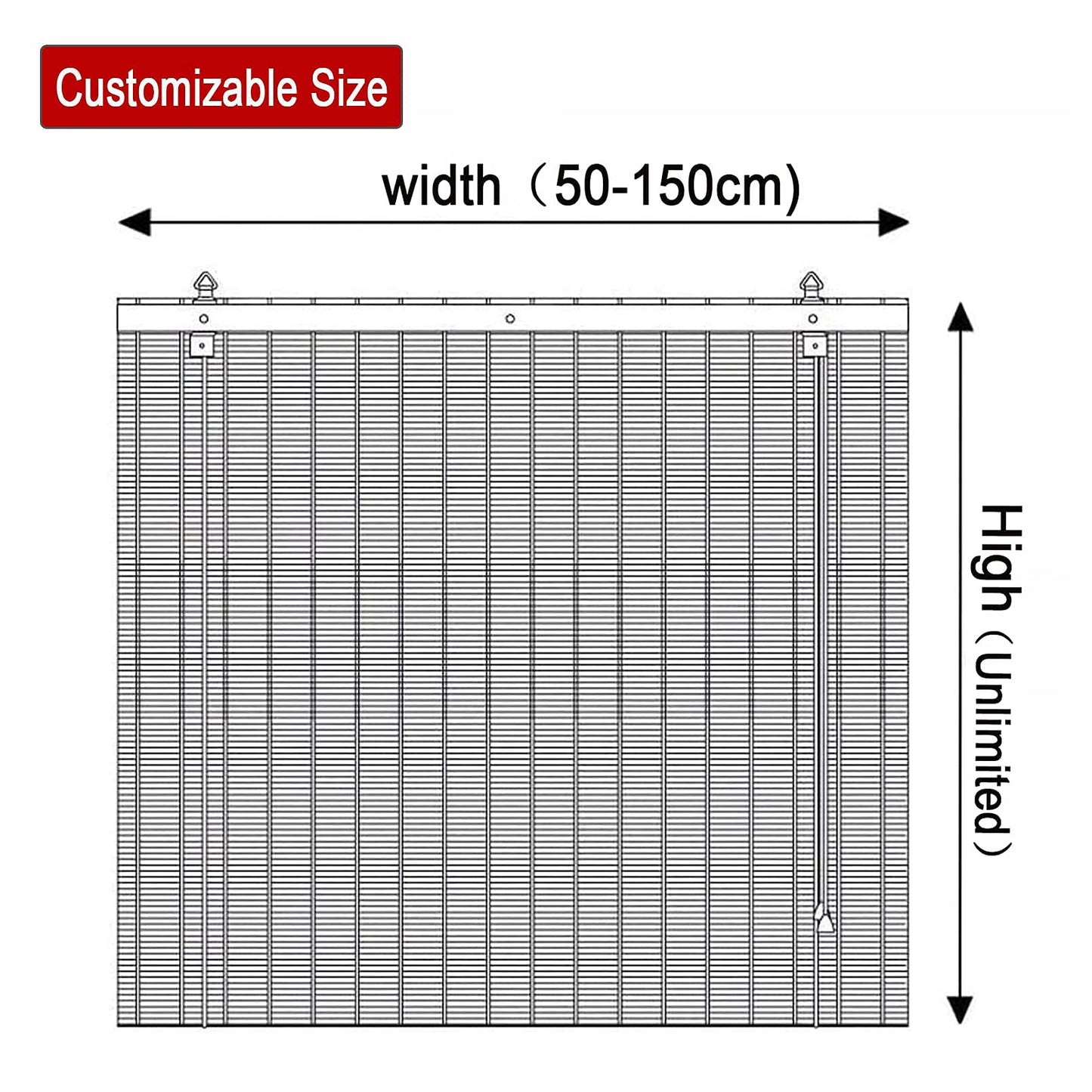 Persiana Bambu Exterior- Persiana Enrollable - de Madera,Estor Filtrado de Luz,Cortina Decorativa Anti-UV a Prueba de Polvo para Interior/Exterior (70x80cm/28x32in)