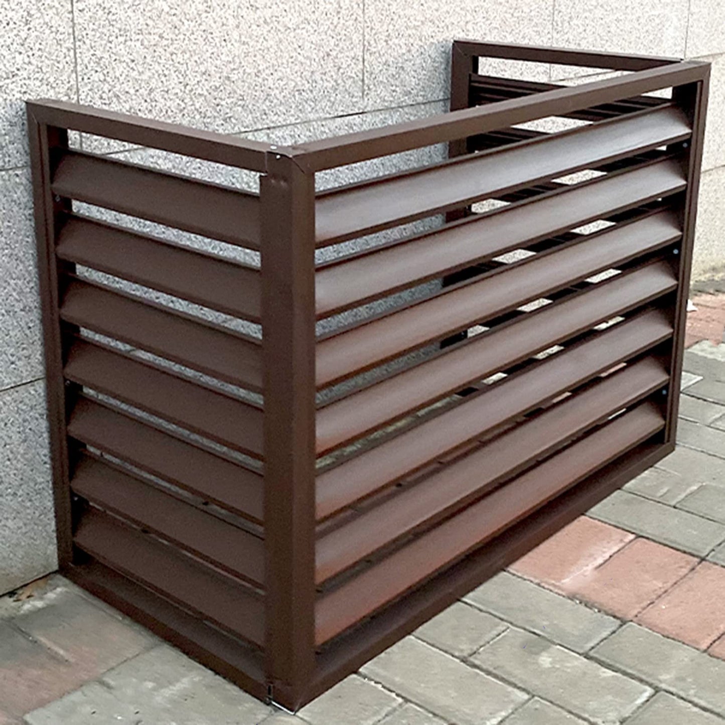 Doorhighpeak Valla para Exteriores Cubierta de Aire Acondicionado Pantalla de privacidad, Divisor de Espacio de aleación de Aluminio para Todo Tipo de Clima Recinto de Bote de Basura