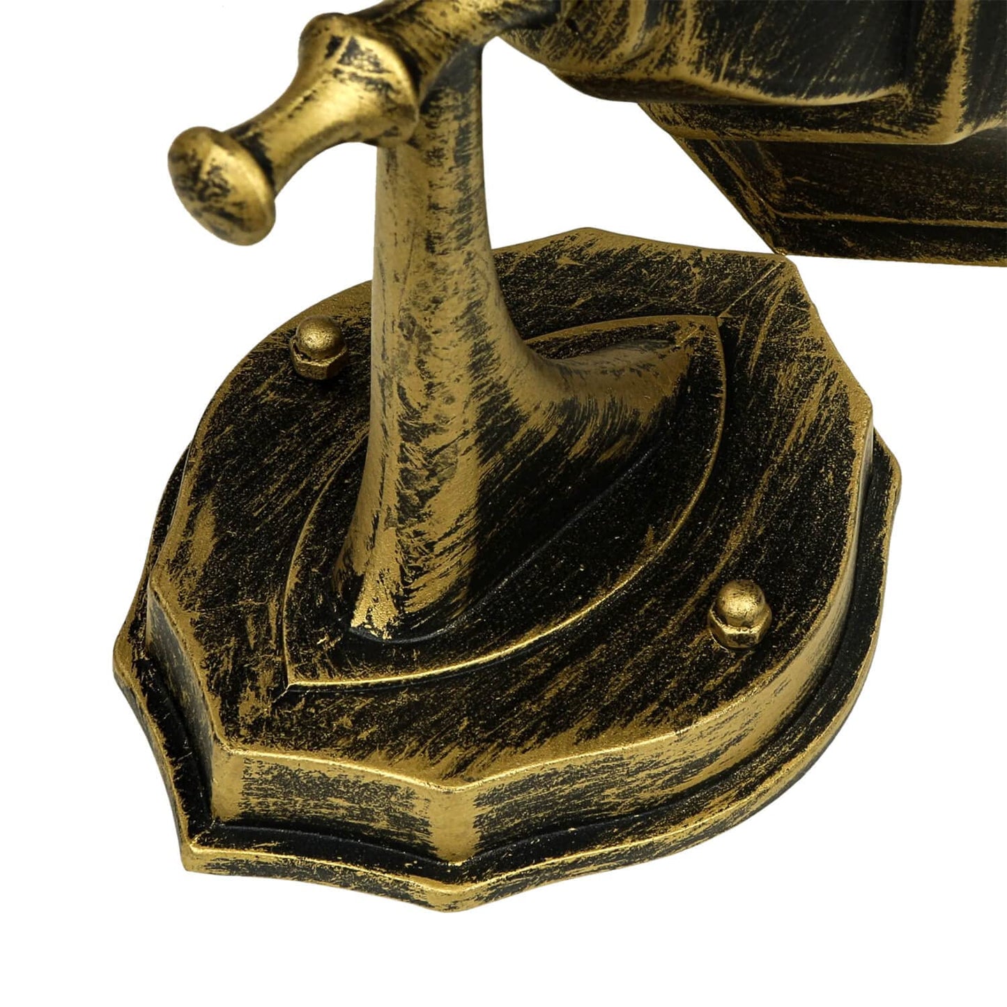 Licht-Erlebnisse Lámpara de pared exterior de vidrio y aluminio en oro antiguo, IP44, para casa y balcón, 36 cm de altura, E27, farol antiguo rústico, PARIS