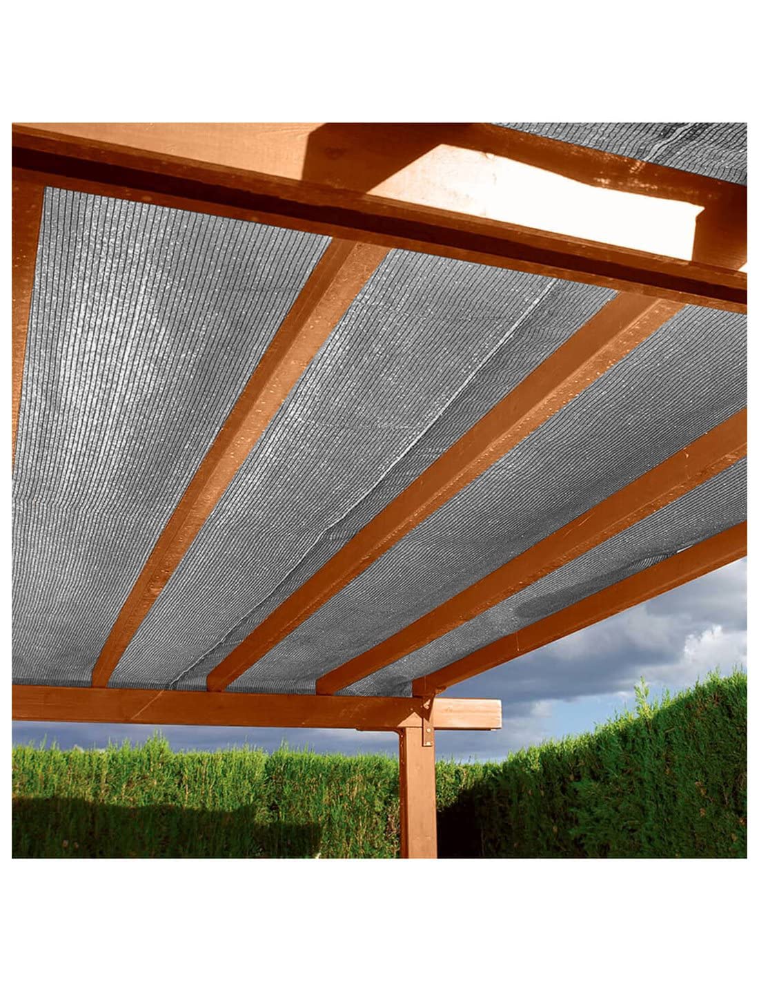 Jardin202 - Malla de ocultación 110gr/m² | Sombra y privacidad en tu jardín | Premium | Ideal para Vallas y barandillas | 2 x 10 Metros (Gris Metalizado)