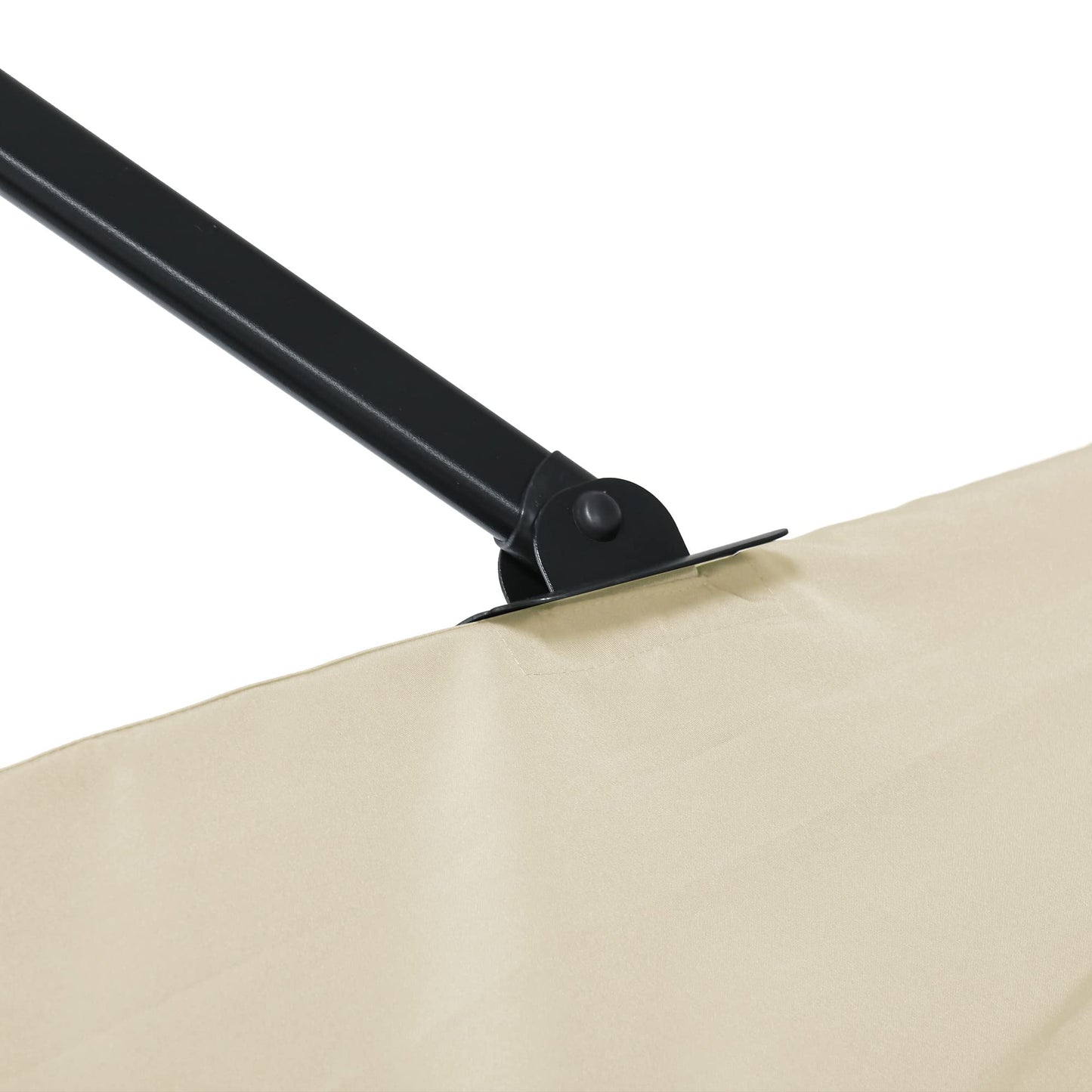 Outsunny Sombrilla de Jardín de Aluminio 245x245x245 cm Parasol Excéntrico con Manivela Giratorio 360° Inclinación de 5 Niveles Tela Desmontable Crema