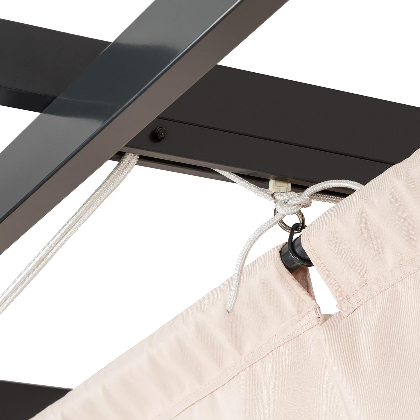 Blumfeldt Pantheon Pergola Awnings Pérgola de Jardín, Carpa 2,95x5,95 m, Techo Impermeable y Retráctil de Poliéster Exterior, Cenador Marco Aluminio, Protección UV, Pergolas de Jardin Gris Oscuro