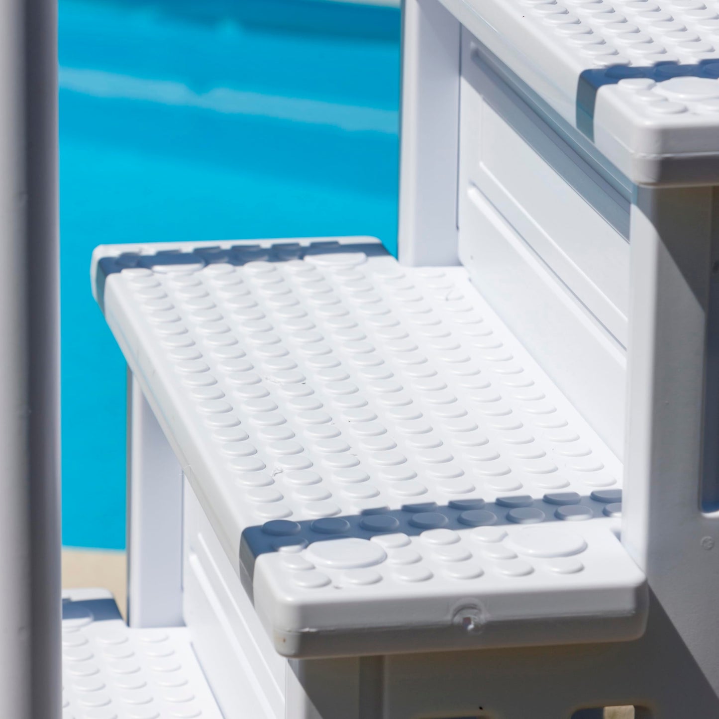 GRE Easy Entry Synthetic – Escalera accesible para piscina, entrada fácil, sintética, ancho x alto: 50 x 206 cm, 4 peldaños
