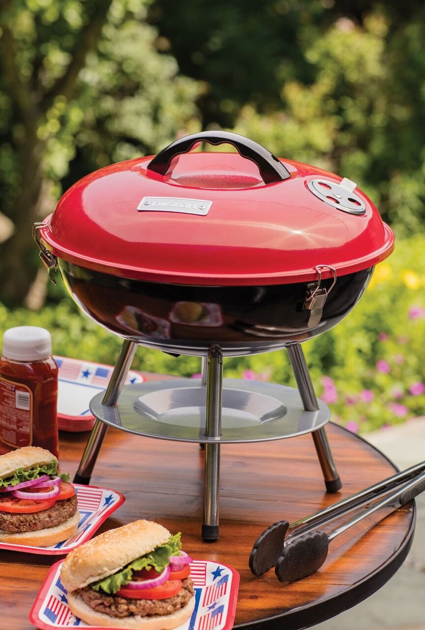 Cuisinart CCG-190RB Parrilla de carbón portátil de acero, 14", Rojo