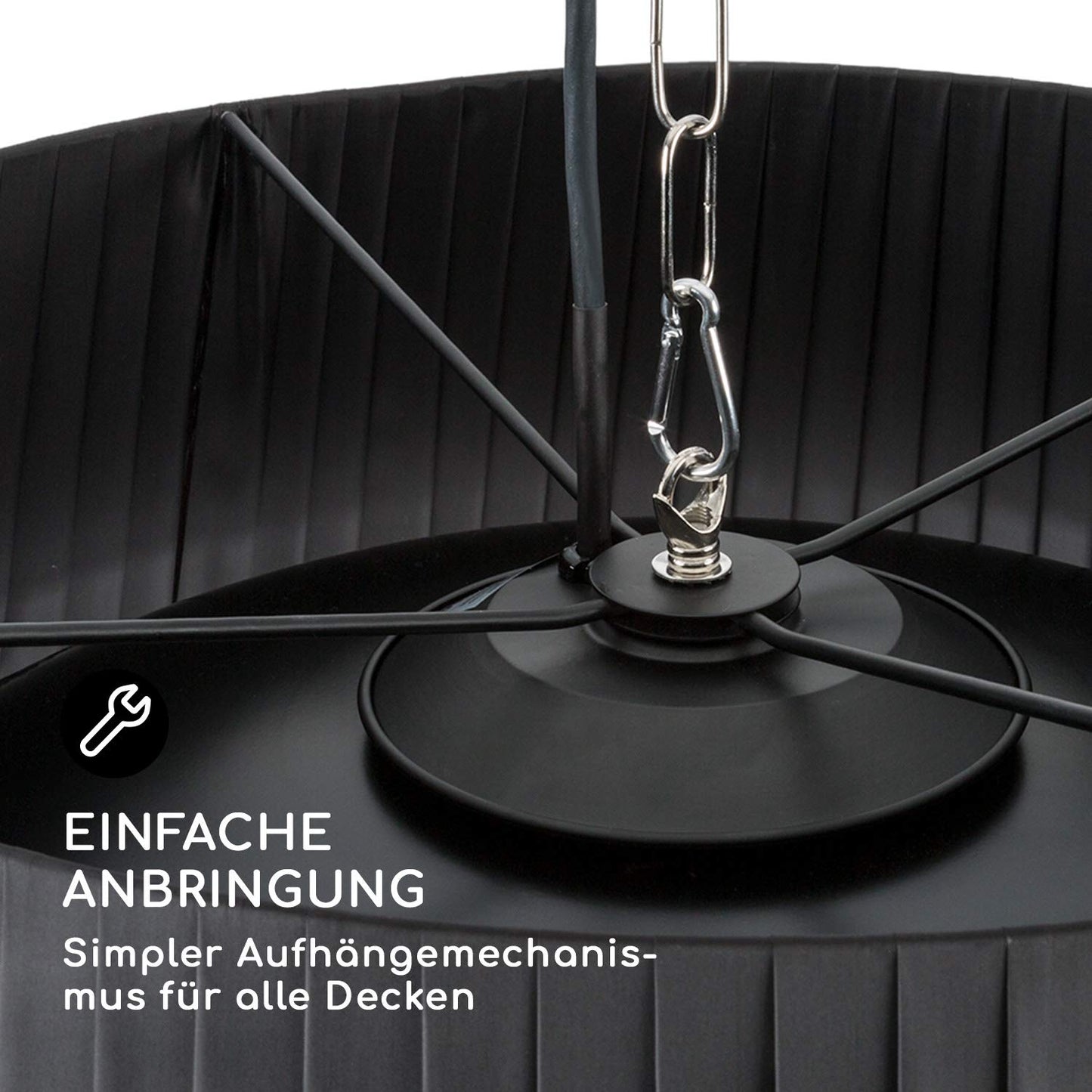 Blumfeldt Venice Heat - Calefactor halógeno infrarrojos, Basado en Carbono, ComfortHeat, Estufa eléctrica, para Exteriores, Mando a Distancia, Posibilidad de colgarlo, 800/1000/1800 W, Negro