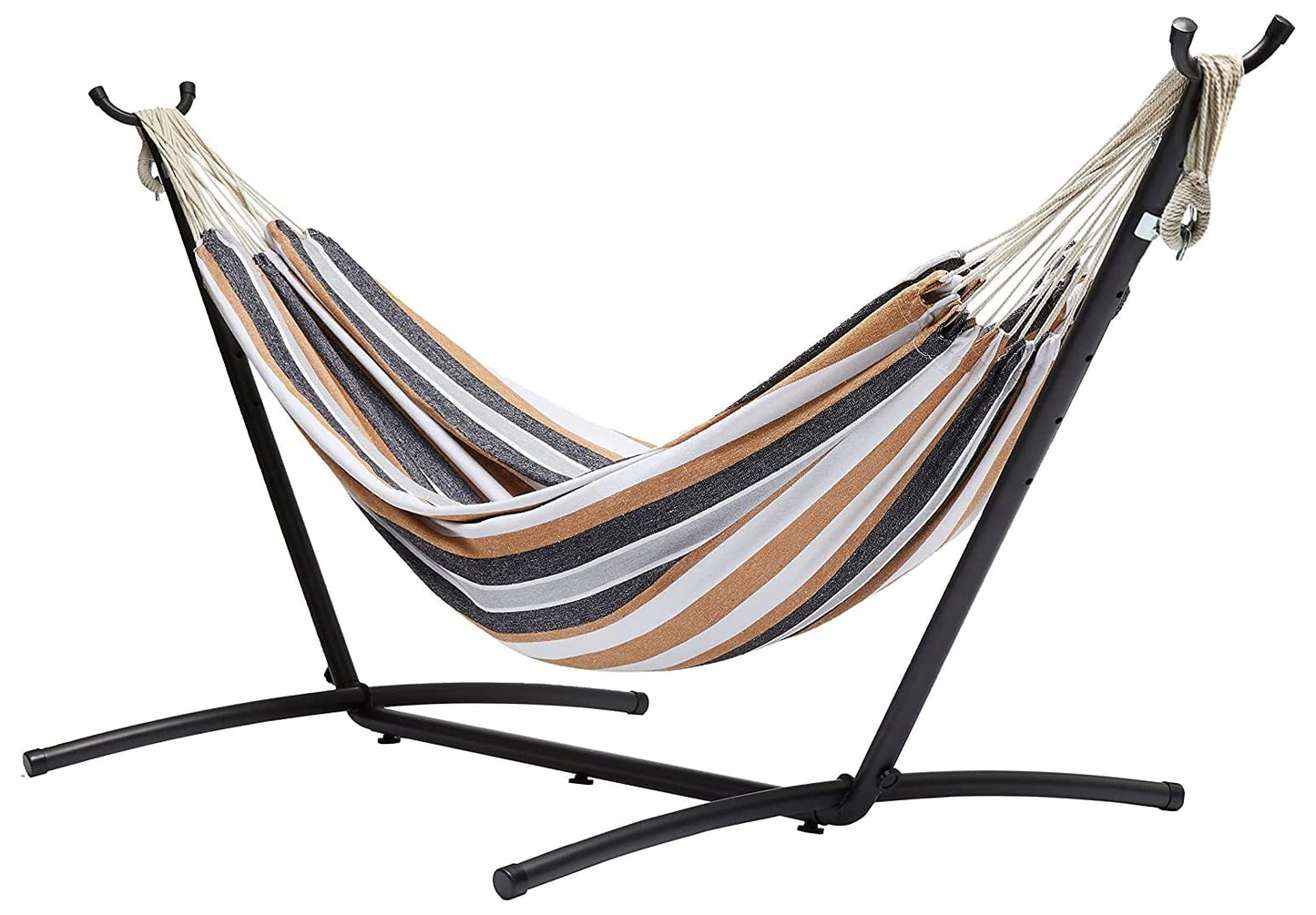 Amazon Basics - medianas Hamaca de tela con soporte, Abigarrado, 300 x 117 x 100 cm