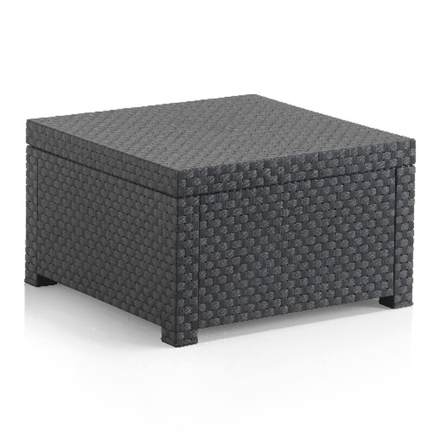 SP Berner - Set de Muebles de Jardín y Terraza Manhattan Color Grafito - Sofá 3 Plazas, 2 Sillones, 1 Puf y Mesa de Centro - Fabricado en España con Plástico Reciclado
