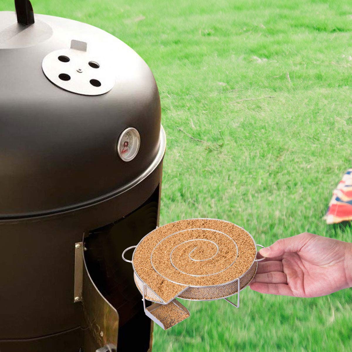 LIHAO Generador de Humo Frío Cocina Ahumador de Acero Inoxidable para Barbacoa Carne Pescado (con Forma Redonda)
