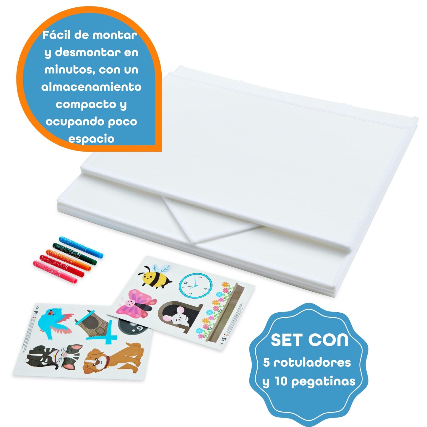 ImagiNew Playhome - Casita Infantil Exterior y Interior para Pintar y borrar - Jardin - Casa Montessori Juguetes niños 3- 7 años Tipi Juegos Realo niña y niño