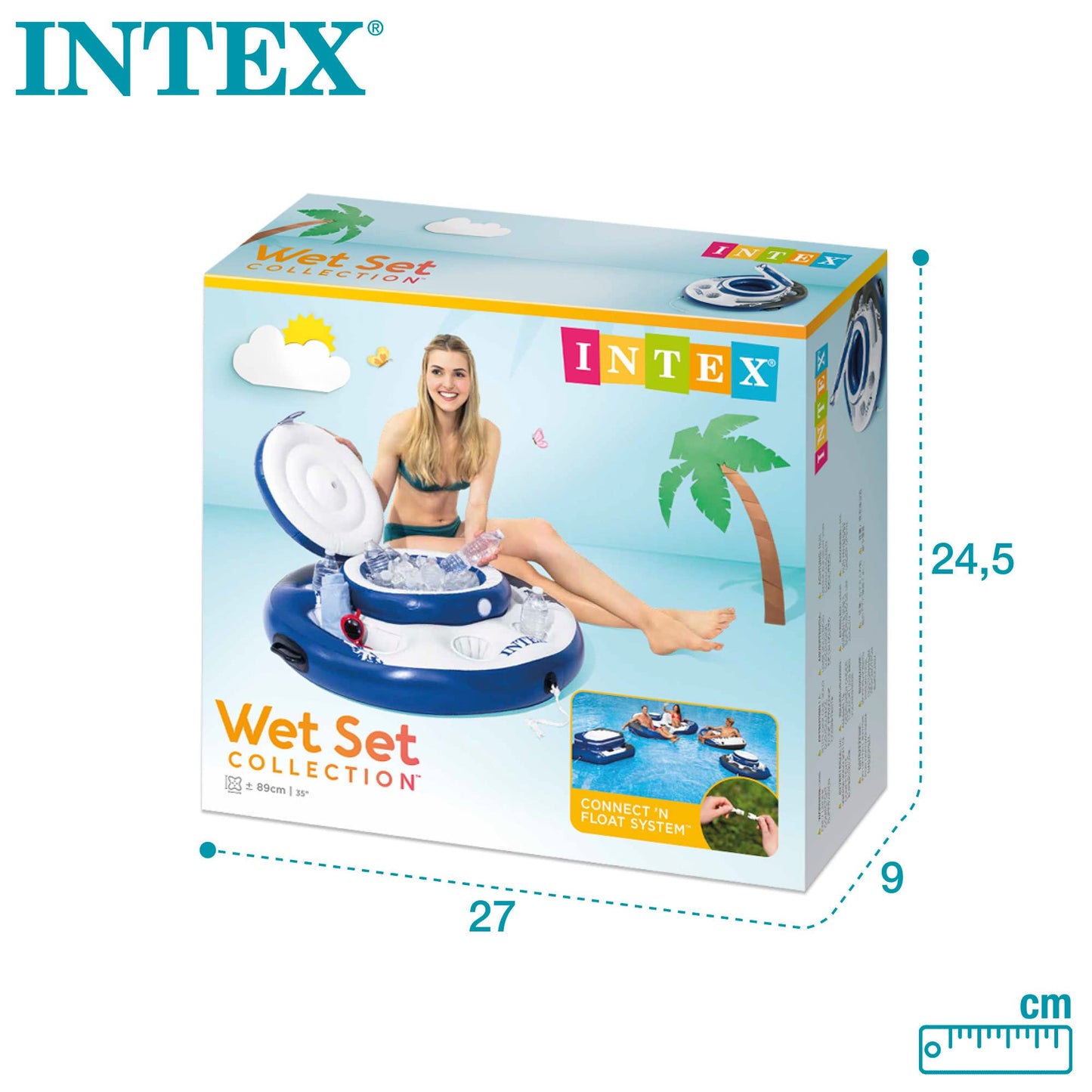 Intex Nevera hinchable mega chill, gama river run, diámetro 89 cm (56822)