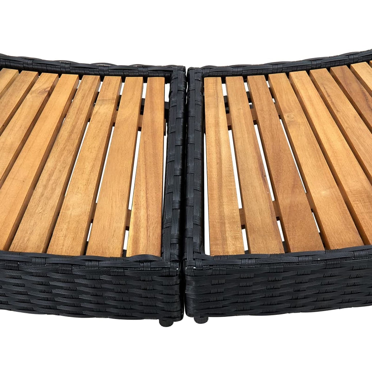 Mogou Borde de bañera de hidromasaje, Yacuzzi Exterior Hinchable Piezas De Recambi, Borde para Bañera De Hidromasaje SPA, ratán PE Madera de Acacia Negro
