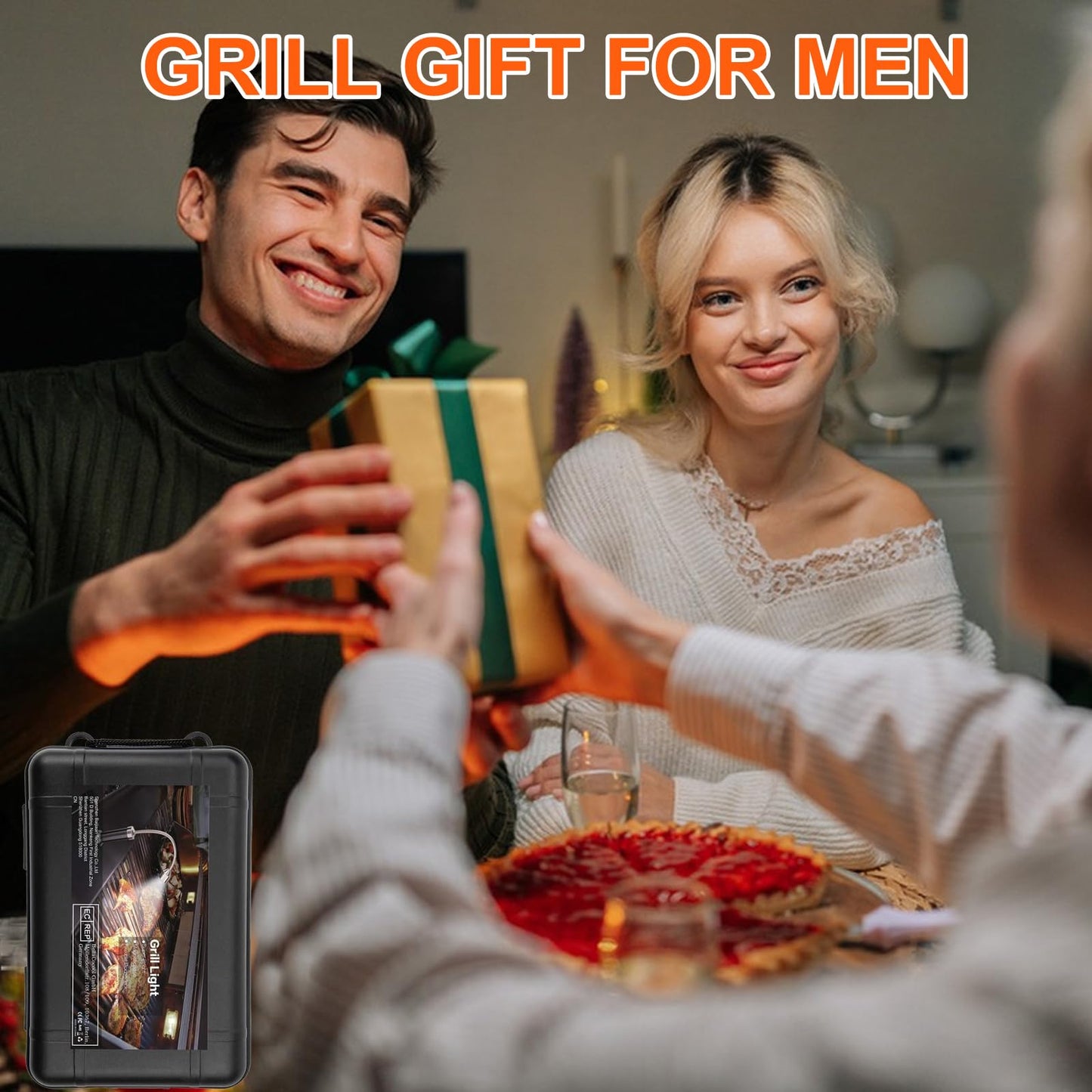 MojiDecor Luz de Parrilla, 2 Unidades MagnéTico 360 Grado Ajustable Llevó LáMpara de Luz con LED para Exteriores, Barbacoa, Accesorio, Negro
