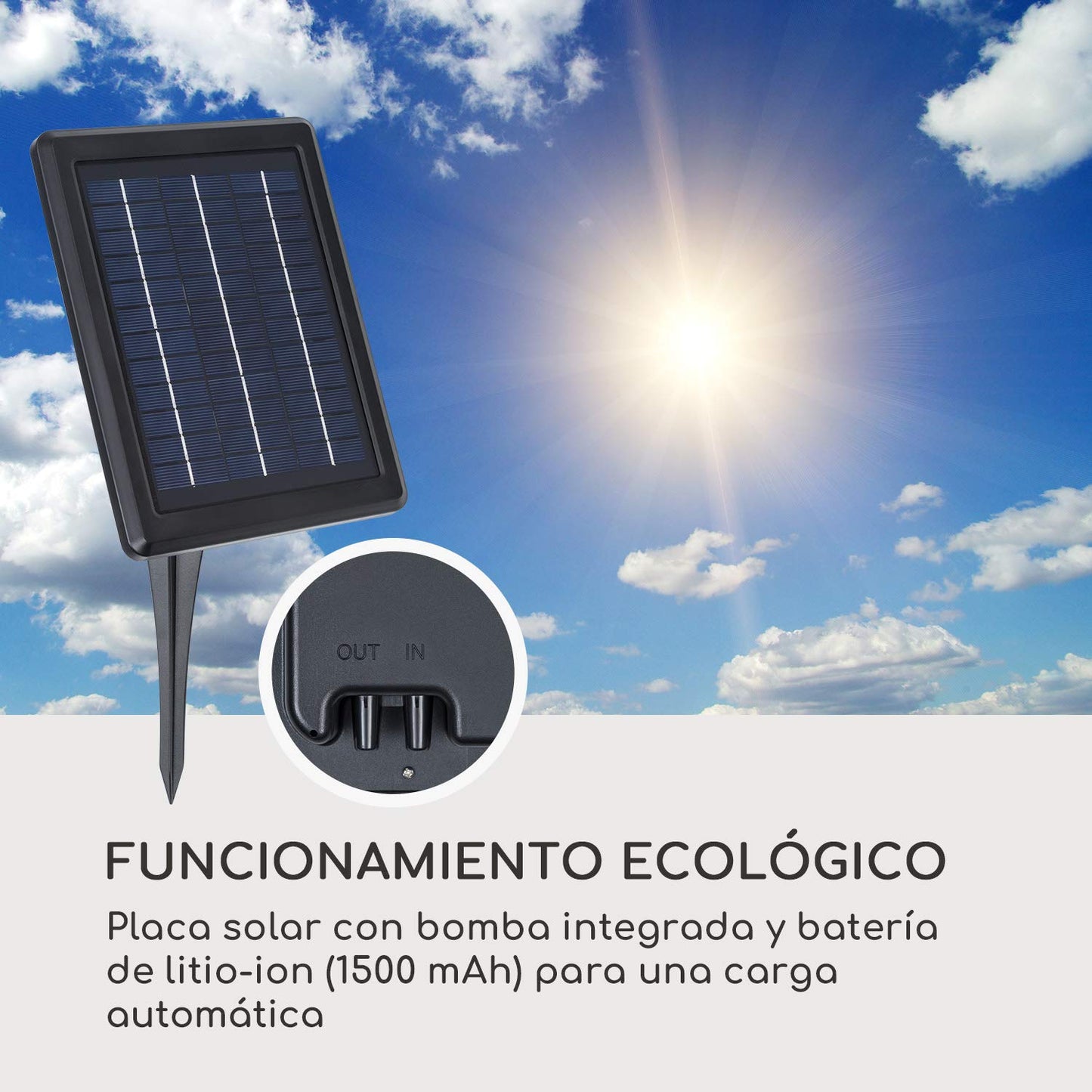 blumfeldt Greenkeeper Solar Sistema de riego - Riego automático, hasta 40 Plantas de Maceta y de jardín, Panel Solar, Unidad de Control programable, Mangeras, Acopladores, Filtro de partículas, Negro