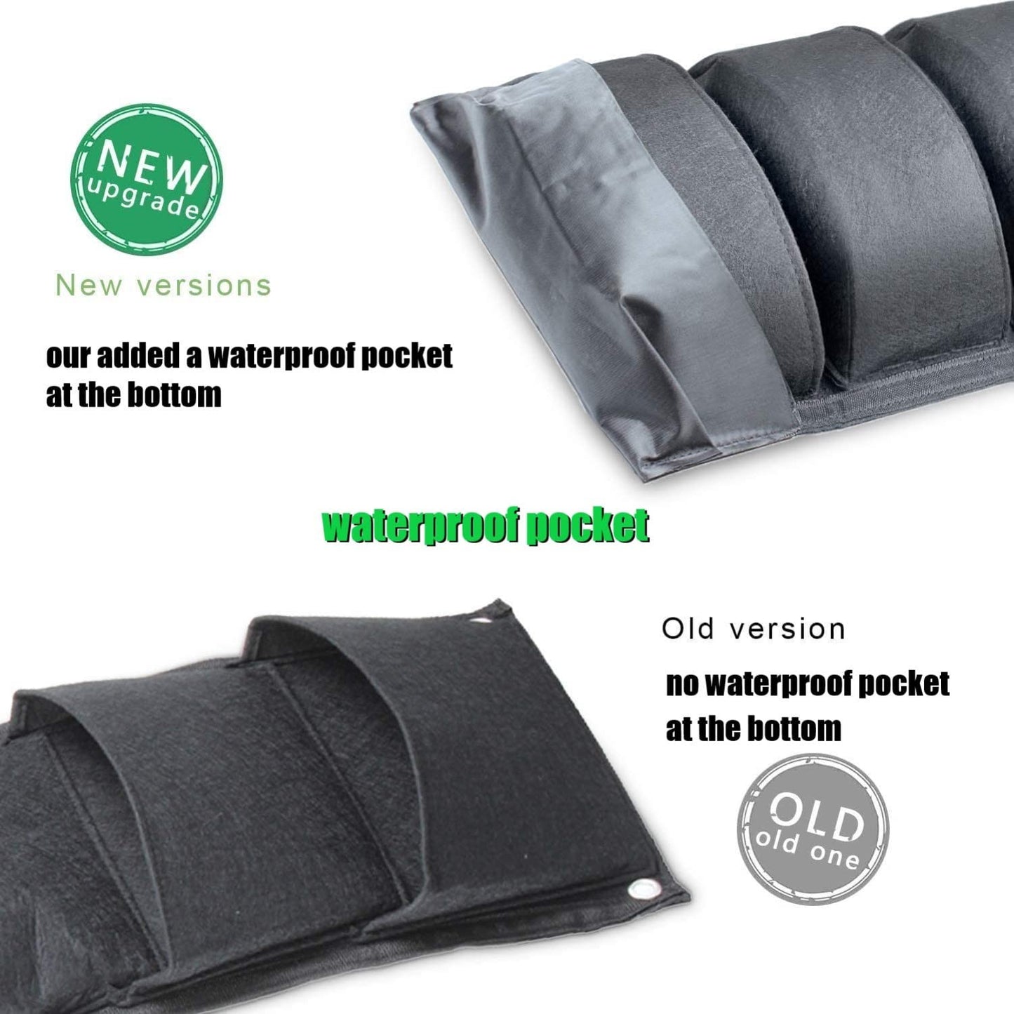KAHEIGN 7 Bolsillos Colgante Bolsas De Cultivo De Plantas, Colgante Vertical Jardinera De Pared De Jardín Bolsa De Maceta para La Decoración del Hogar del Jardín del Patio (Negro)