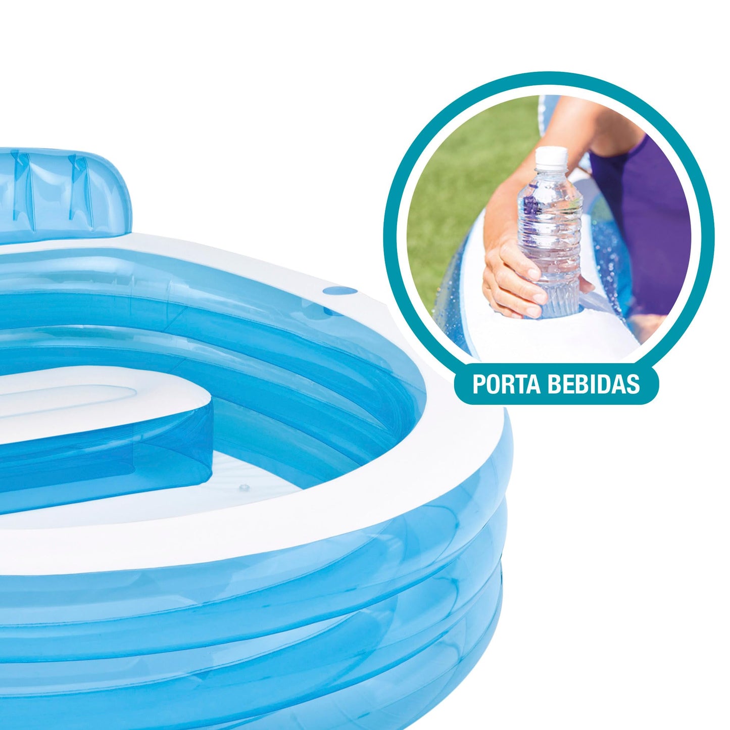Intex - Piscina Hinchable intex con sillón 224x216x76 cm - 590 l