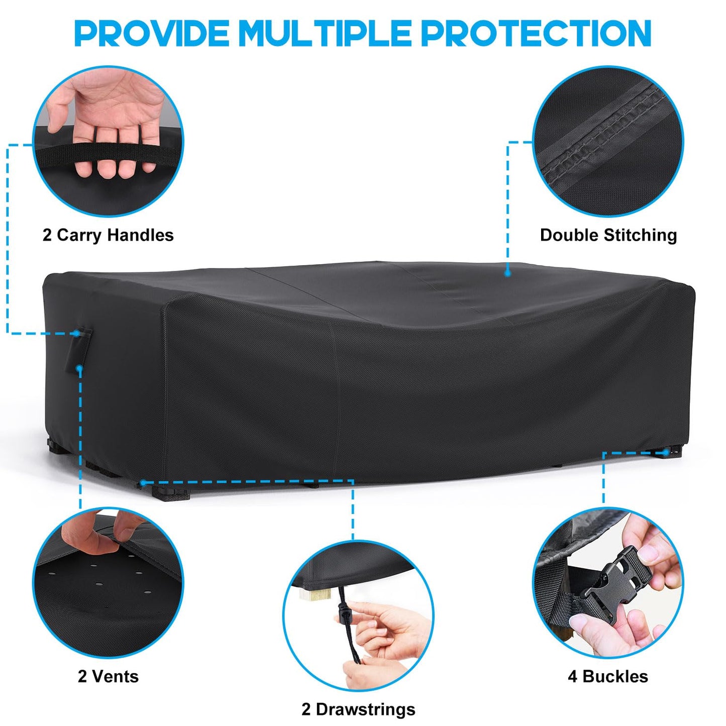 Funda Muebles Jardin Impermeable 242x162x100cm, Cubre Mueble Jardín 600D Oxford, Funda Sofa Jardín Exterior Anti-UV para Juego de Muebles de Jardín Funda Exterior Impermeable Sofa