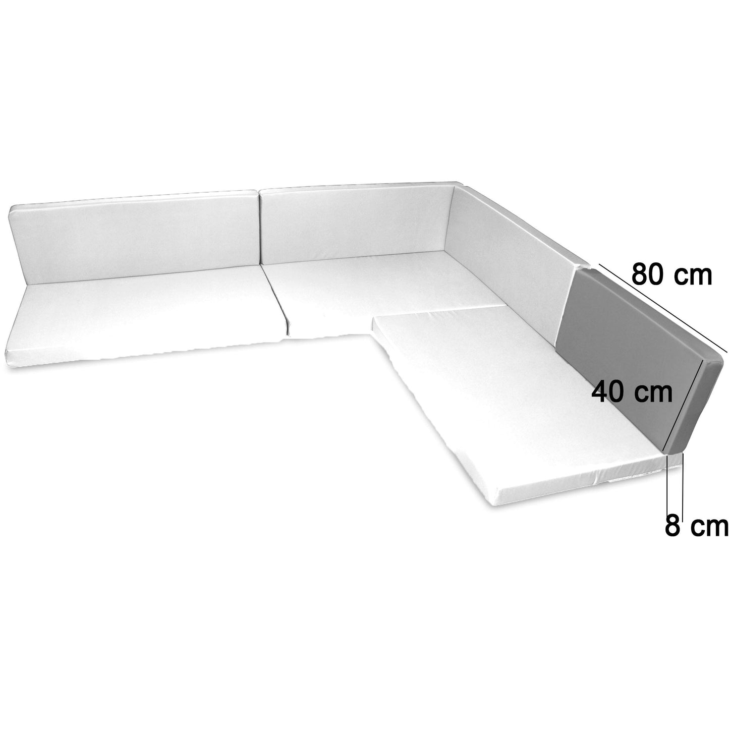 SuperKissen24. Cojín Colchón para Palet Sofá Banco 80x40 cm Asiento Cómodo e Impermeable para Muebles Terazza Exterior - Grigio