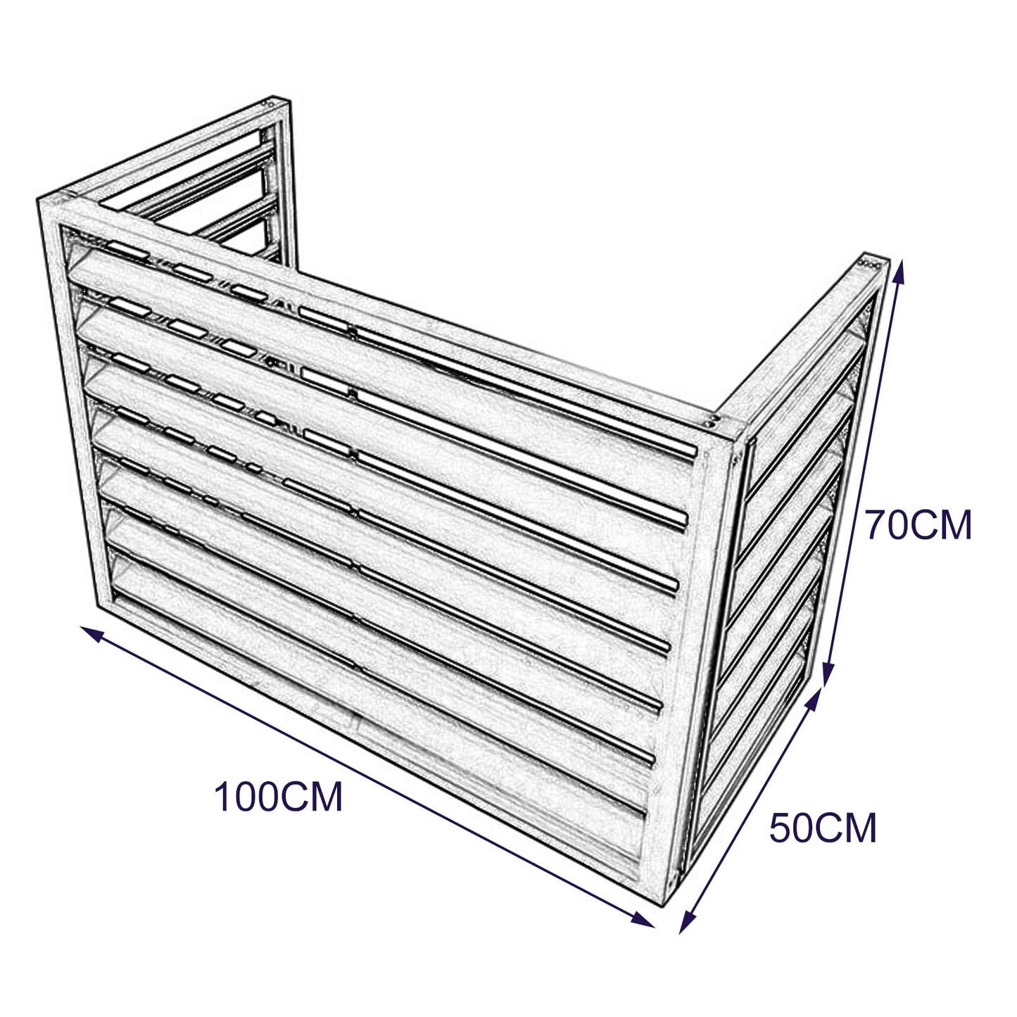 Doorhighpeak Valla para Exteriores Cubierta de Aire Acondicionado Pantalla de privacidad, Divisor de Espacio de aleación de Aluminio para Todo Tipo de Clima Recinto de Bote de Basura